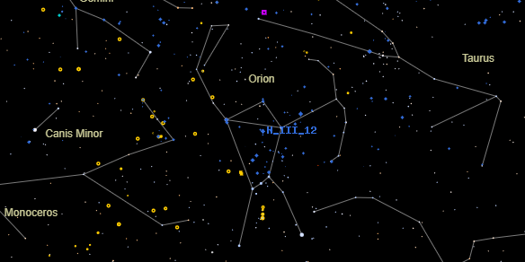 H III 12 on the sky map