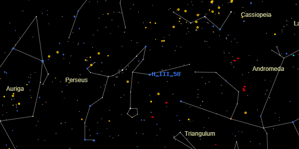 H III 58 on the sky map