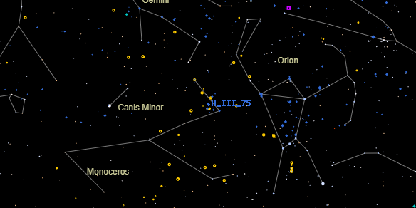 H III 75 on the sky map