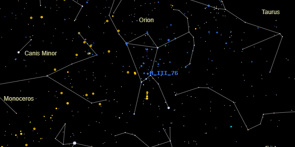 H III 76 on the sky map