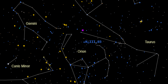 H III 93 on the sky map