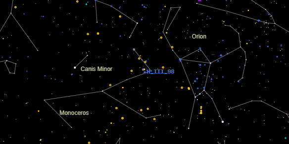 H III 98 on the sky map