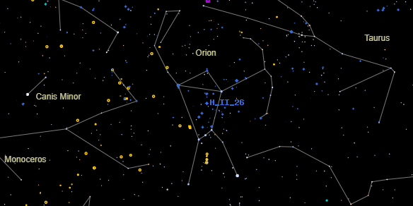 H II 26 on the sky map