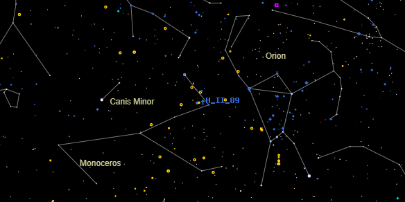 H II 89 on the sky map