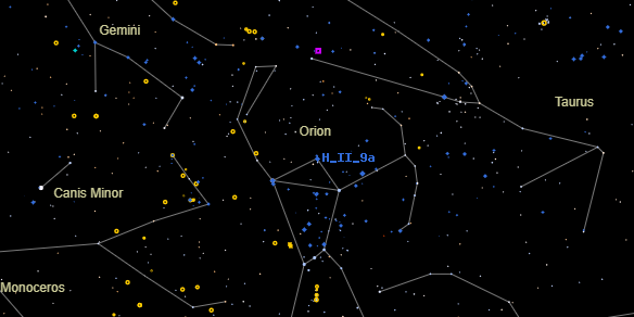 H II 9a on the sky map