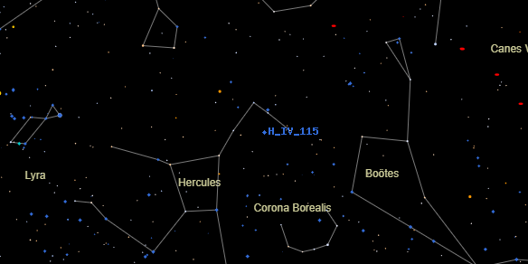 H IV 115 on the sky map