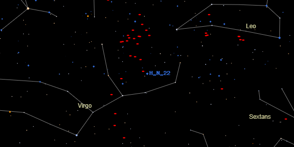 H N 22 on the sky map