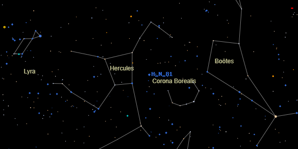 H N 81 on the sky map