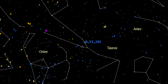 H VI 101 on the sky map