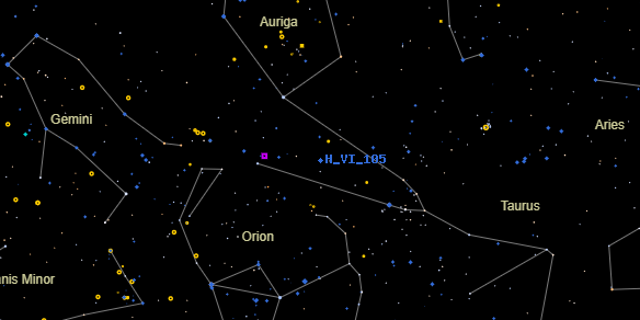 H VI 105 on the sky map