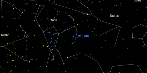 H VI 106 on the sky map