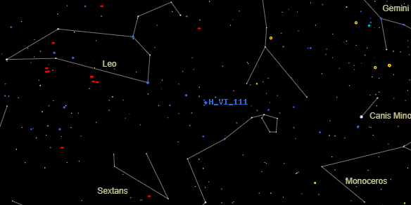 H VI 111 on the sky map