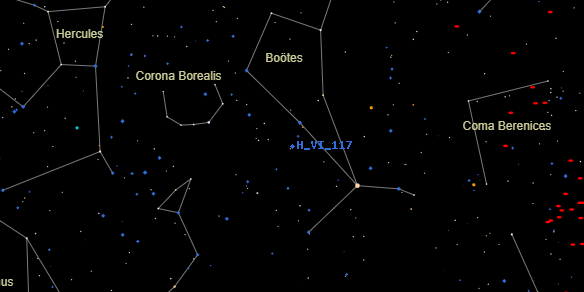 H VI 117 on the sky map