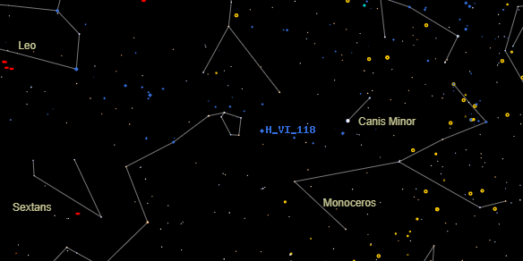 H VI 118 on the sky map
