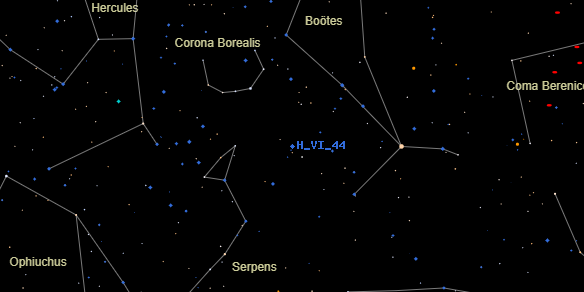 H VI 44 on the sky map