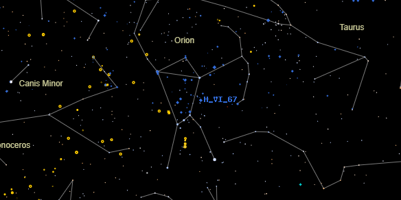 H VI 67 on the sky map