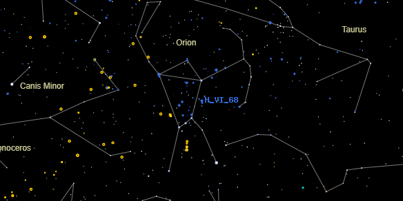 H VI 68 on the sky map