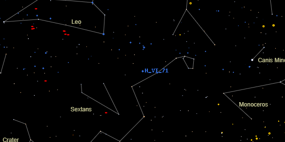 H VI 71 on the sky map