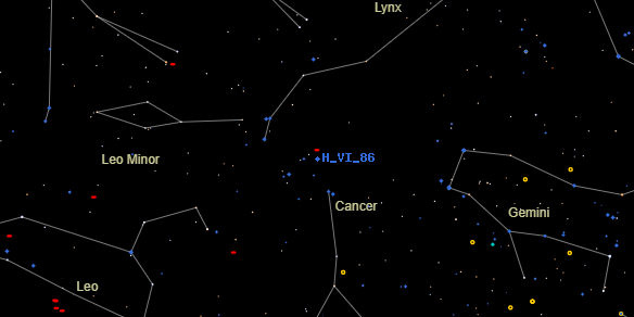 H VI 86 on the sky map