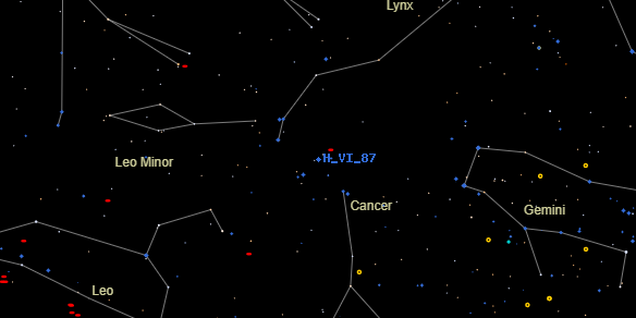 H VI 87 on the sky map
