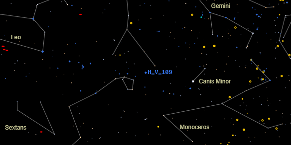 H V 109 on the sky map