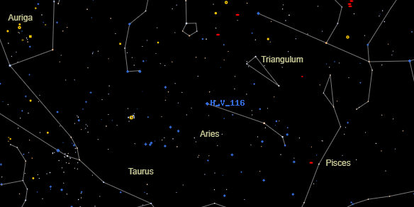 H V 116 on the sky map