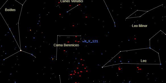 H V 121 on the sky map