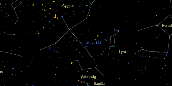 H V 137 on the sky map