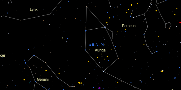 H V 21 on the sky map