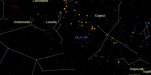 H V 43 on the sky map