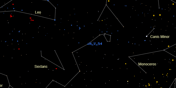 H V 54 on the sky map