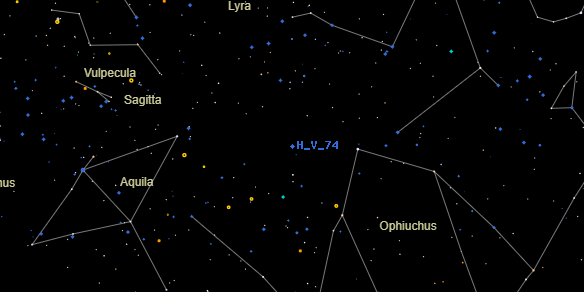 H V 74 on the sky map