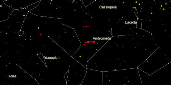 Messier M110 on the sky map