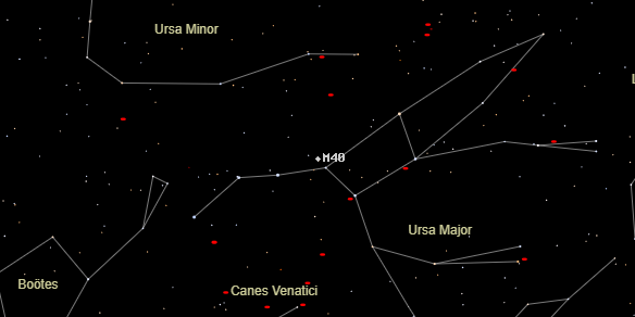 Winnecke 4 (Messier M40) on the sky map