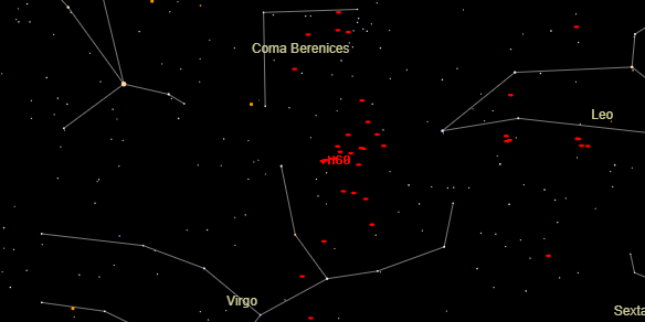 Messier M60 on the sky map