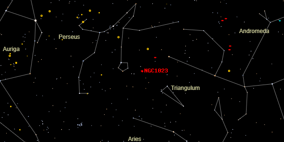 NGC1023 on the sky map