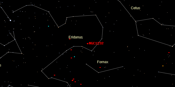 NGC1232 on the sky map