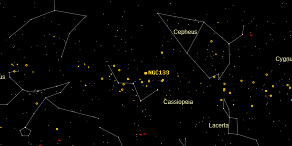 NGC133 on the sky map