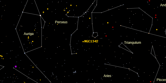 NGC1342 on the sky map