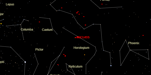 NGC1433 on the sky map