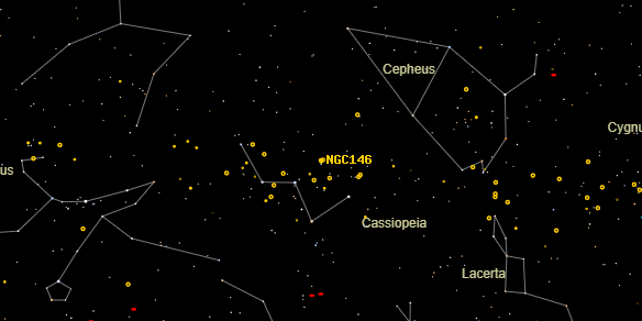 NGC146 on the sky map