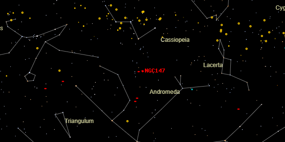 NGC147 on the sky map