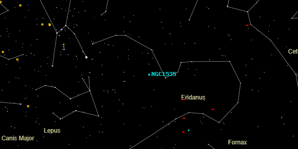 NGC1535 on the sky map