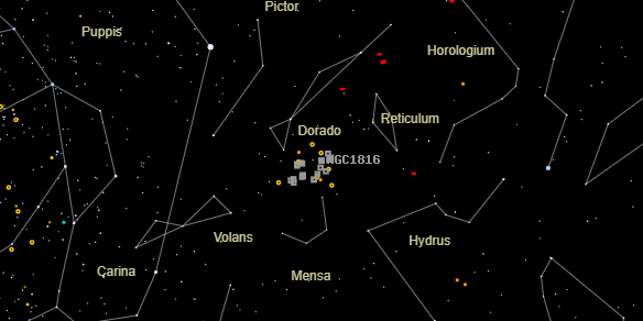 NGC1816 on the sky map