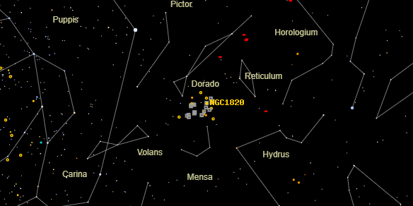 NGC1820 on the sky map