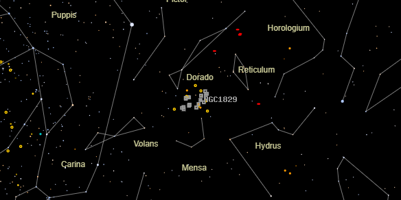 NGC1829 on the sky map