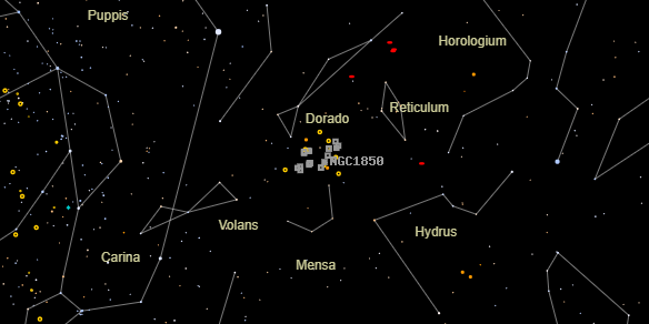 NGC1850 on the sky map