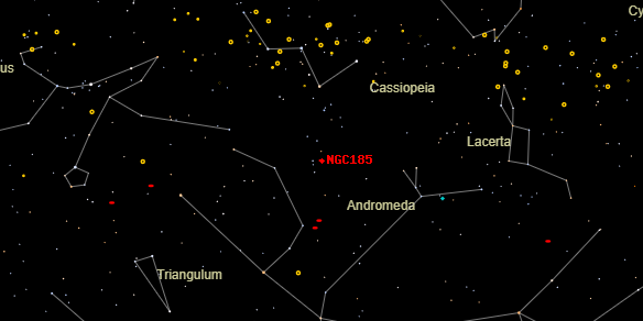 NGC185 on the sky map