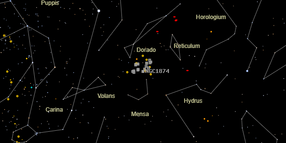 NGC1874 on the sky map