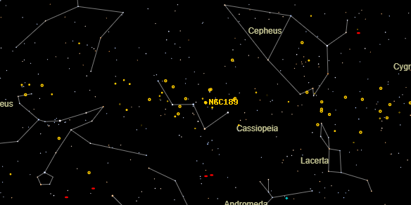 NGC189 on the sky map